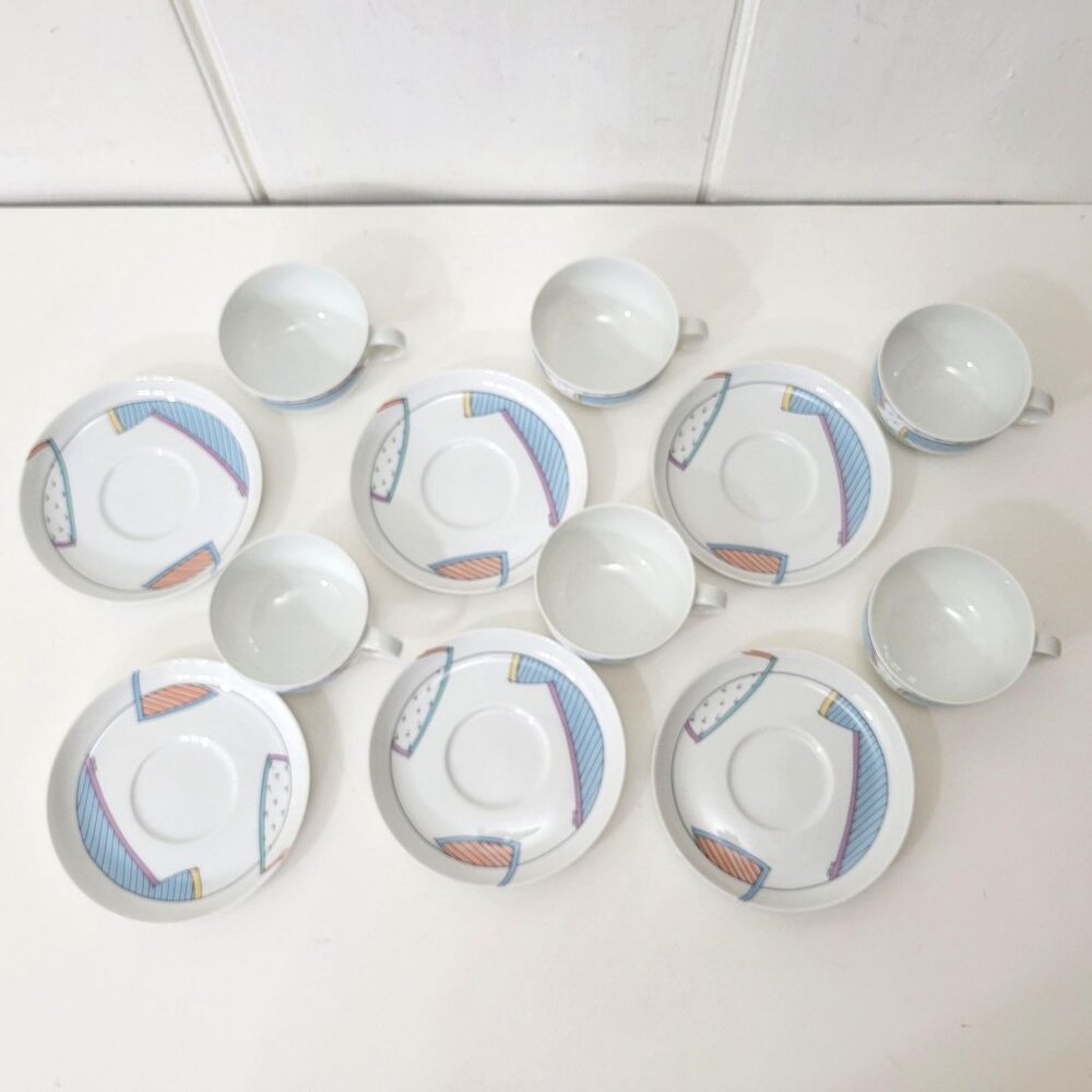Rosenthal Germany New Wave Studio-Line Cups and Saucers Set of Six - Picture 2 of 7